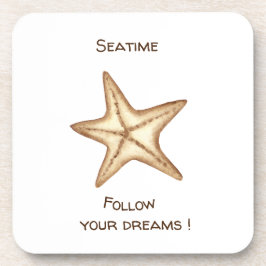 Porta-copo Siga seus sonhos aquarela Estrela-do-mar do tempo 