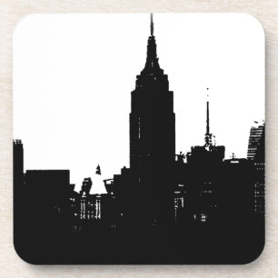 Porta-copo Silhouette Black White New York