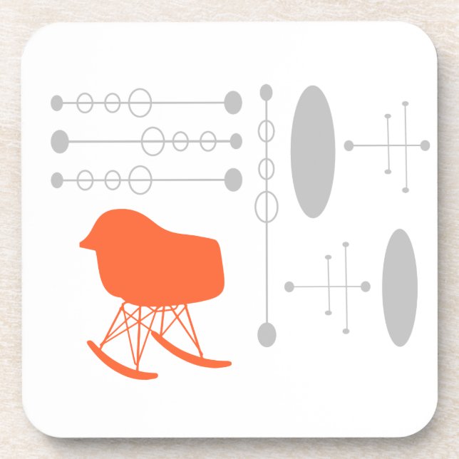 Porta-copo Silhouette de padrão da Cinza do século médio (Frente)