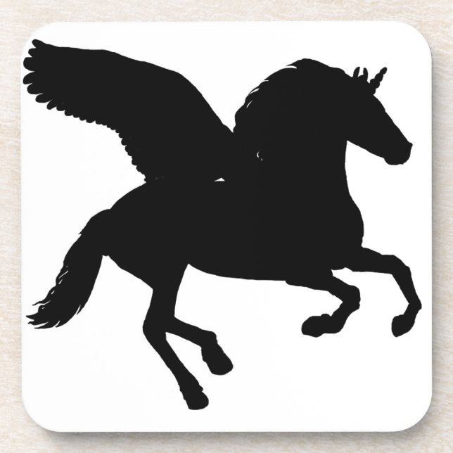 Porta-copo Silhouette de Unicórnio Alado (Frente)