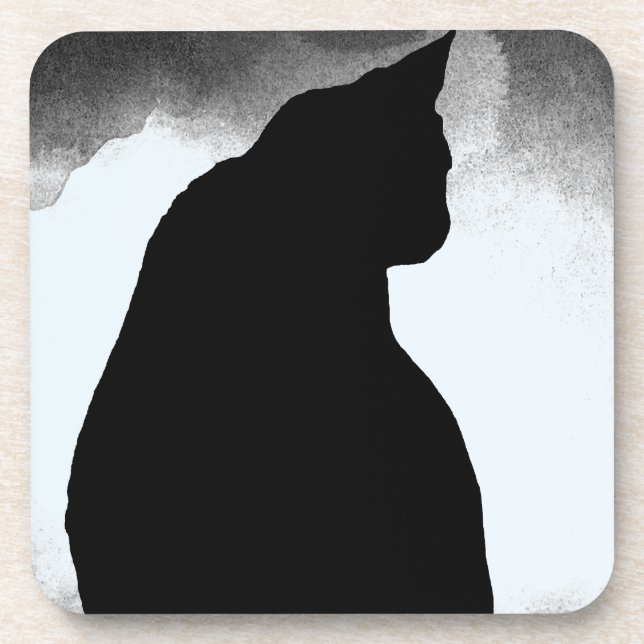 Porta-copo Silhouette Gato Preto (Frente)