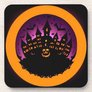 Porta-copo Silhueta Assustadora de Halloween de um Castelo As
