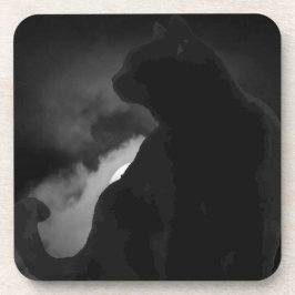 Porta-copo Silhueta de Lua Gato Preto