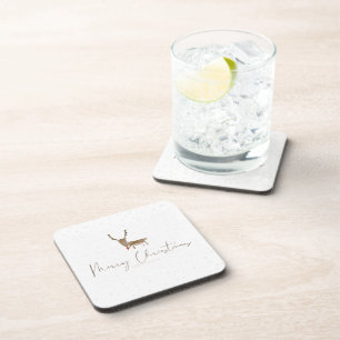 Porta-copo Silhueta de rena em arte linear da SlipperyJoe min