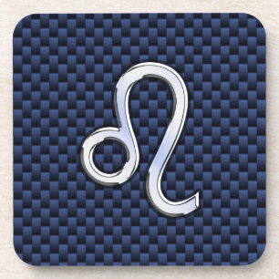 Porta-copo Silver Leo Zodiac Símbolo Marinho de Impressão de 
