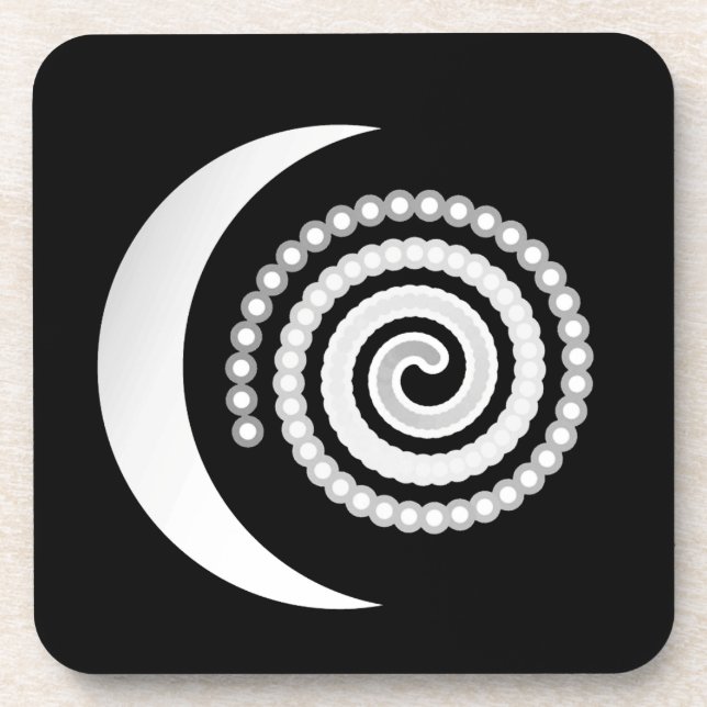 Porta-copo Silver Moon Spiral a preto (Frente)