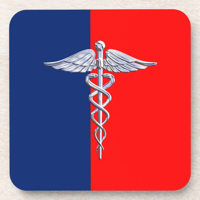 Porta-copo Silver Style Caduceus - Liga dos Símbolos Médicos (Frente)