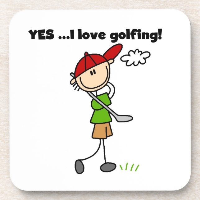 Porta-copo Sim, eu amo jogar golfe (Frente)