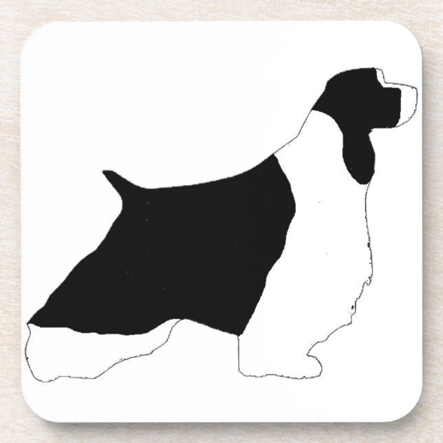 Porta-copo Símbolo branco preto inglês Springer Spaniel (Frente)