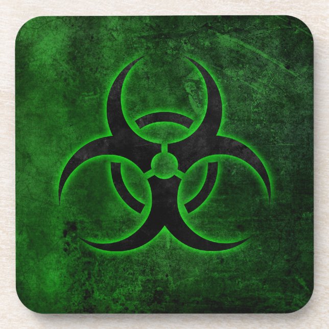 Porta-copo Símbolo de Biohazard Verde e Preto (Frente)