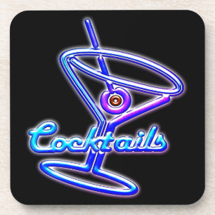 Porta-copo Símbolo de neon retrô do coquetel Martini