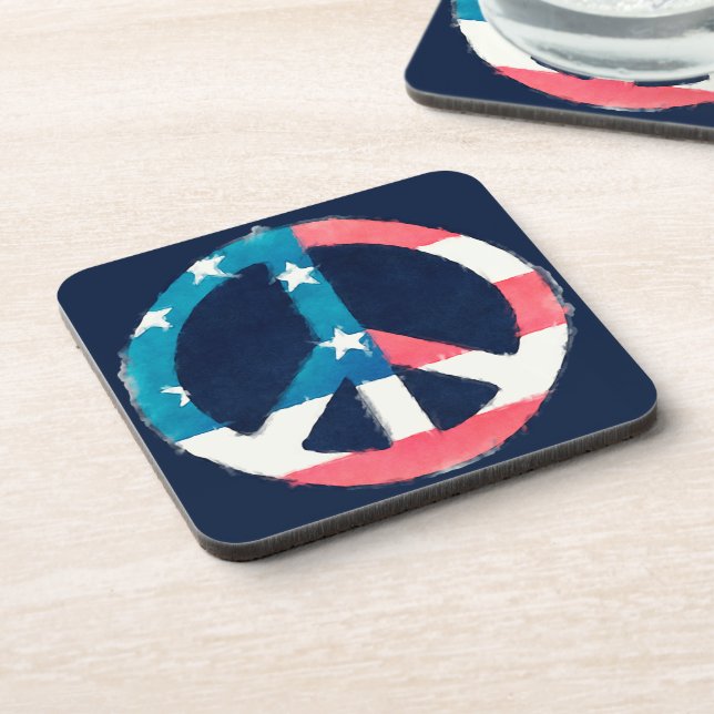 Porta-copo Símbolo de paz americano desgastado (Left Side)