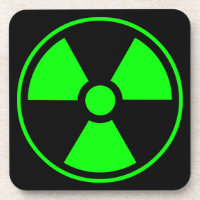 Símbolo de radiação radioativa nuclear em verde