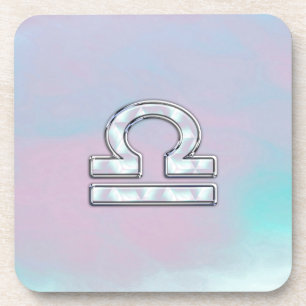 Porta-copo Símbolo Elegante Libra Zodiac Mãe de Estilo Pérola