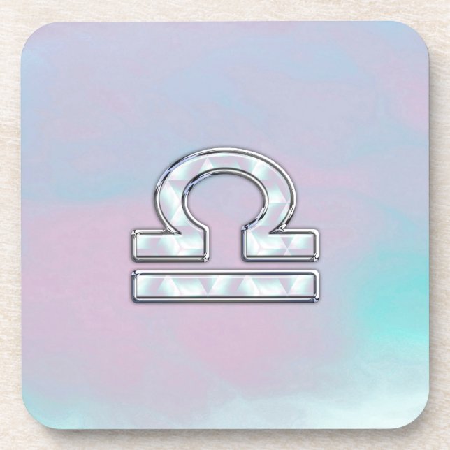 Porta-copo Símbolo Elegante Libra Zodiac Mãe de Estilo Pérola (Frente)