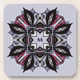 Porta-copo Símbolo Gótico Mandala Preto Púrpura Monograma 