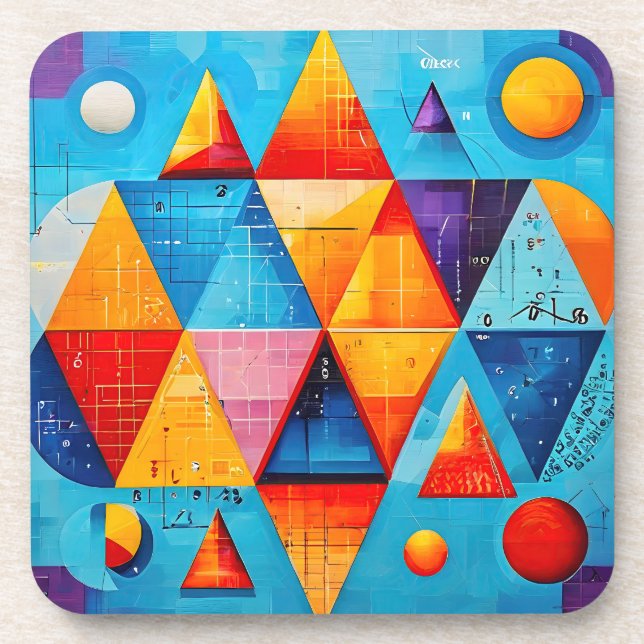 Porta-copo Símbolos Geométricos Abstrato #09 (Frente)