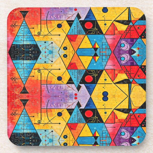 Porta-copo Símbolos Geométricos Abstrato nº 02 (Frente)