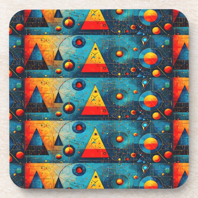 Porta-copo Símbolos Geométricos Abstrato nº 06. (Frente)