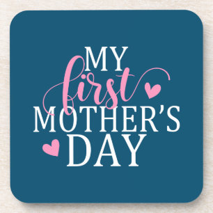 Porta-copo Simples e Elegante Meu Primeiro Dia de as mães P