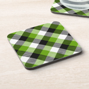 Porta-copo Simples Xadrezes Tartan Neon Green