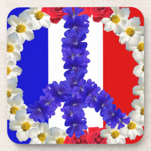 Porta-copo sinal de paz da bandeira francesa