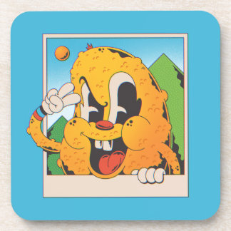 Porta-copo Sinal de Paz Laranja Difuso Retro Desenho Animado