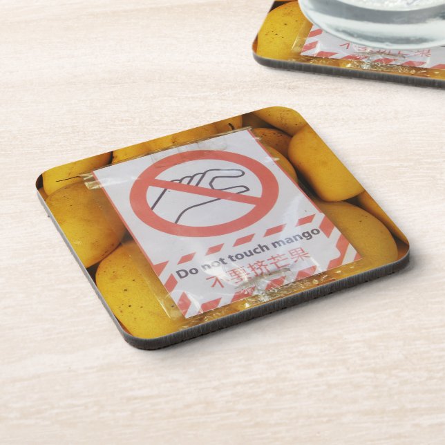 Porta-copo Sinal engraçado 'Não toque em manga' (Left Side)