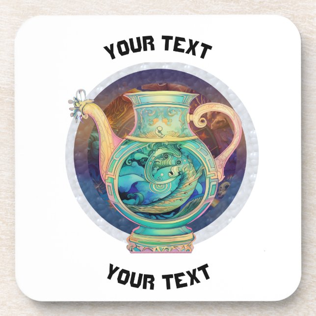 Porta-copo SINAL PERSONALIZADO DE ZODIAC Aquarius (Frente)