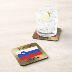 Porta-copo Sinalizador Eslovênia+Porta copos de texto