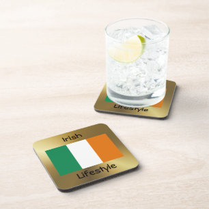 Porta-copo Sinalizador Irlanda+Porta copos de texto