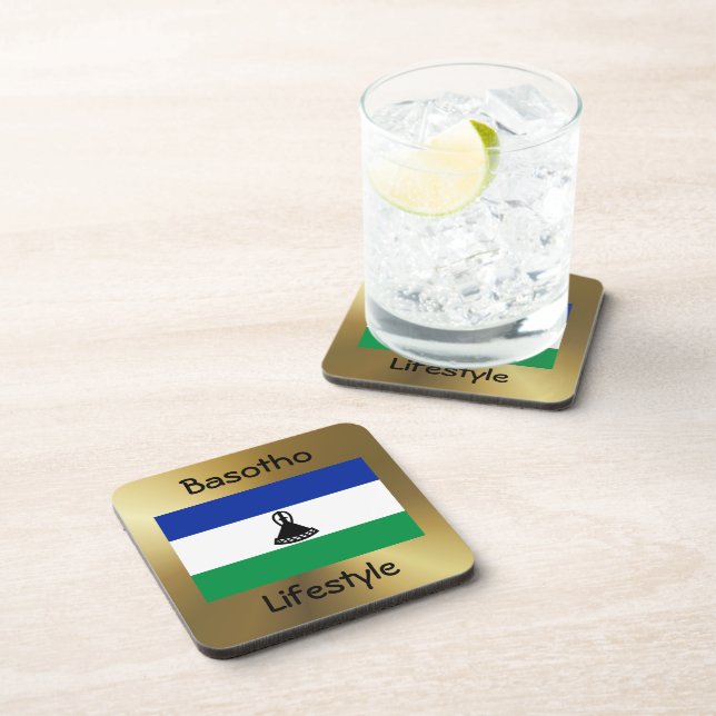 Porta-copo Sinalizador Lesoto+Porta copos de Texto (Lado Direito)