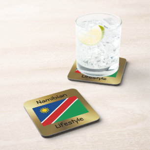 Porta-copo Sinalizador Namíbia+Porta copos de Texto