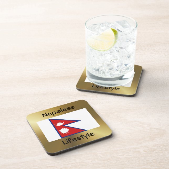 Porta-copo Sinalizador Nepal+Porta copos de texto (Lado Direito)