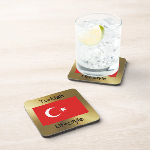 Porta-copo Sinalizador Turquia+Porta copos de Texto