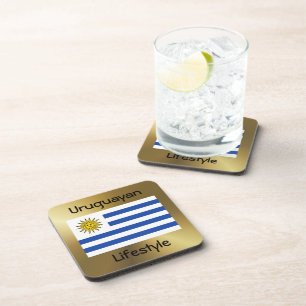 Porta-copo Sinalizador Uruguai+Porta copos de texto