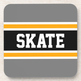 Porta-copo SKATE Esportivo de Cinza Amarela Stripes de Hóquei