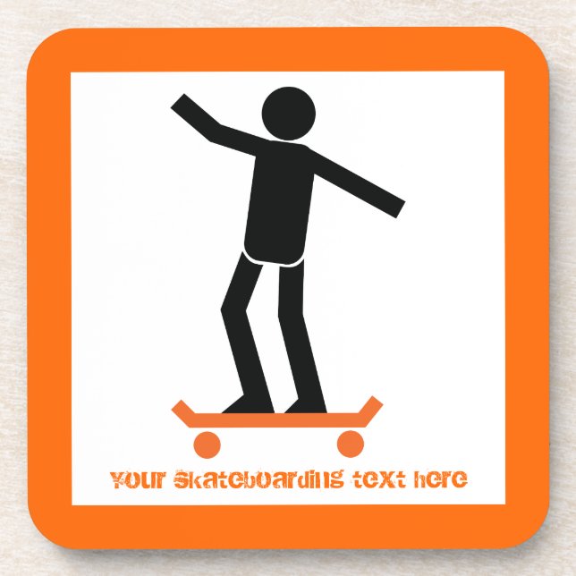 Porta-copo Skateboarder no skate personalizado (Frente)