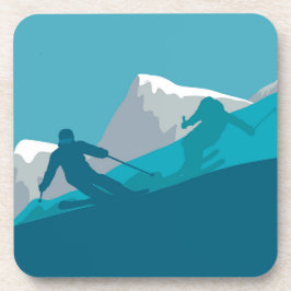 Porta-copo Skiers Alpino Skiing Descidas Races
