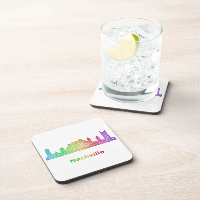 Porta-copo Skyline de Nashville do arco-íris (Lado Direito)