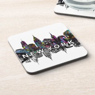 Porta-copo Skyline de Nova York na Coaster de Bebidas de graf