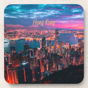 Porta-copo Skyscraper de Hong Kong - Luzes noturnas do Skylin