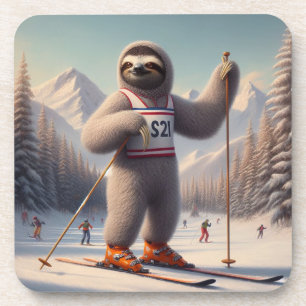 Porta-copo Sloth Skiing