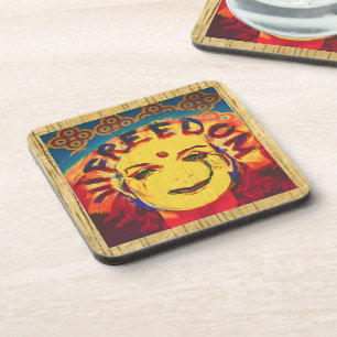 Porta-copo Smiley face amarelo da liberdade