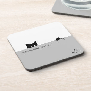 Porta-copo Sneaky Cat trouxe um presente para você