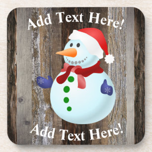 Porta-copo Snowman Vintage Wood Russo Wood