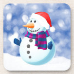 Porta-copo Snowman Winter Merry Christmas Snow<br><div class="desc">Bonito boneco de neve no Tema de Natal da neve Doormat.</div>