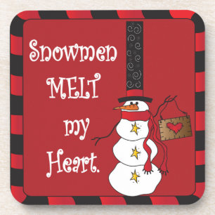 Porta-copo Snowmen derrete meu coração   Natal