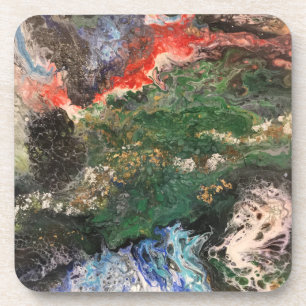 Porta-copo Sob a série Sea Fairy Tale pintura em verde