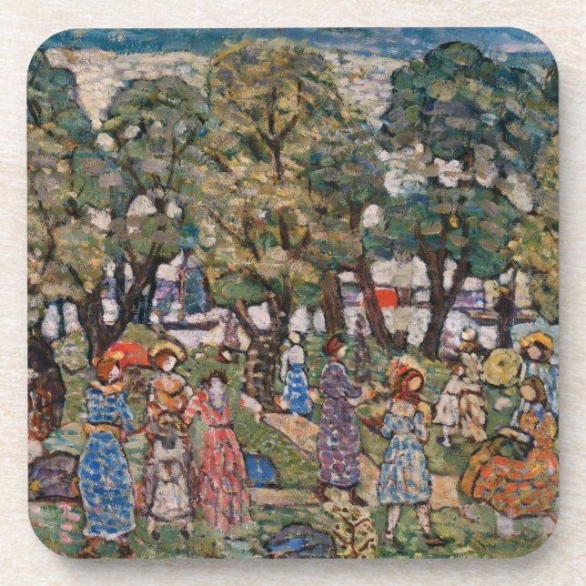 Porta-copo Sob as Árvores por Maurice Prendergast, Arte Fino (Frente)